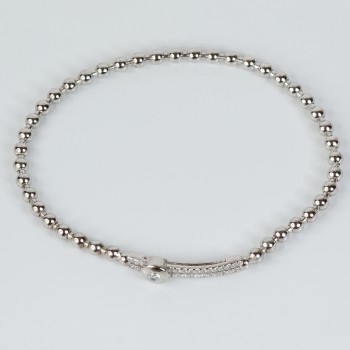 Sterling Silver/CZ Bobble Bracelet